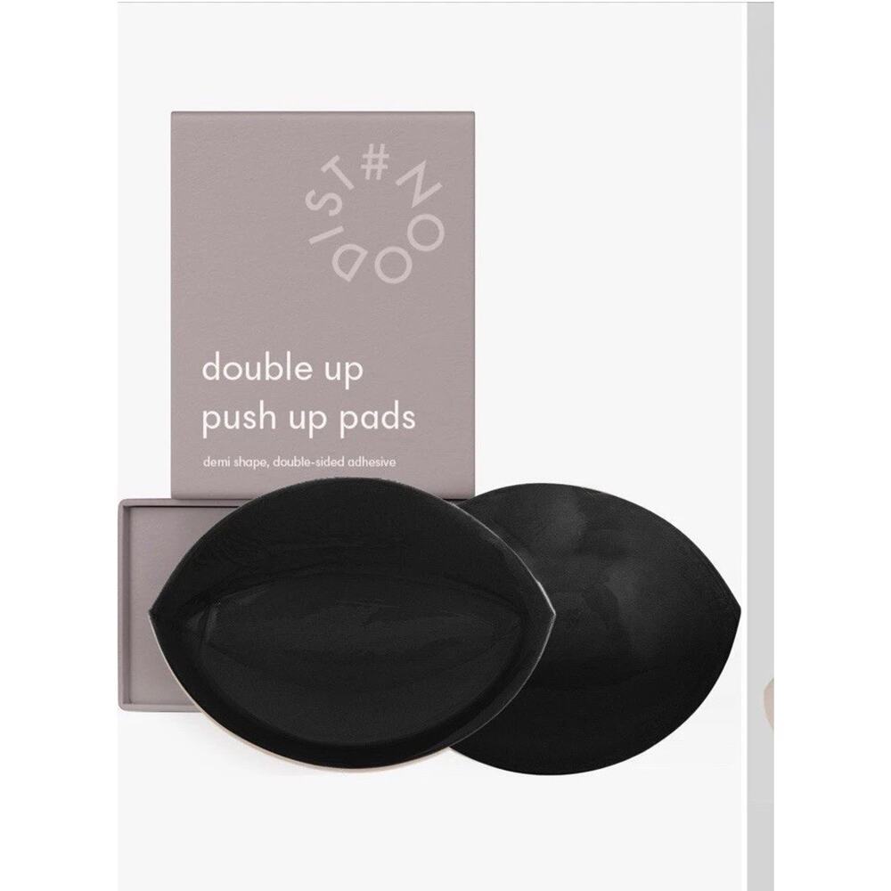 NOOD Double Push Up Pads Adhesive B Cup Black NEW NIB $50